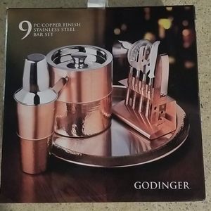 Godinger Copper Finish Stainless Steel Bar Set